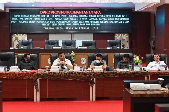 
					Rapat dengar pendapat DPRD Provinsi Kaltara bersama stakeholder terkait soal izin operasional speedboat  non reguler. Foto : Ist.
