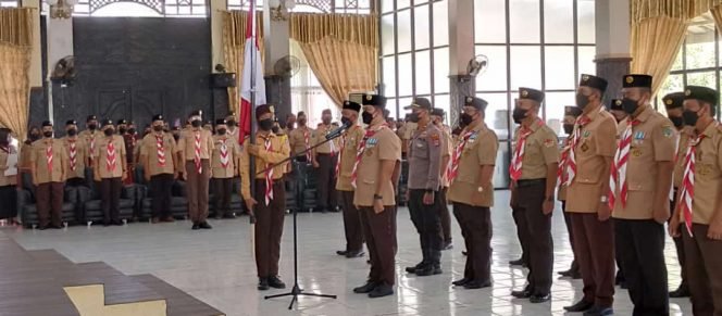 
					Bupati KTT, Ibrahim Ali saat dilantik menjadi Ketua Majelis Pembimbing Cabang Gerakan Pramuka Kabupaten Tana Tidung Masa bakti 2021- 2026