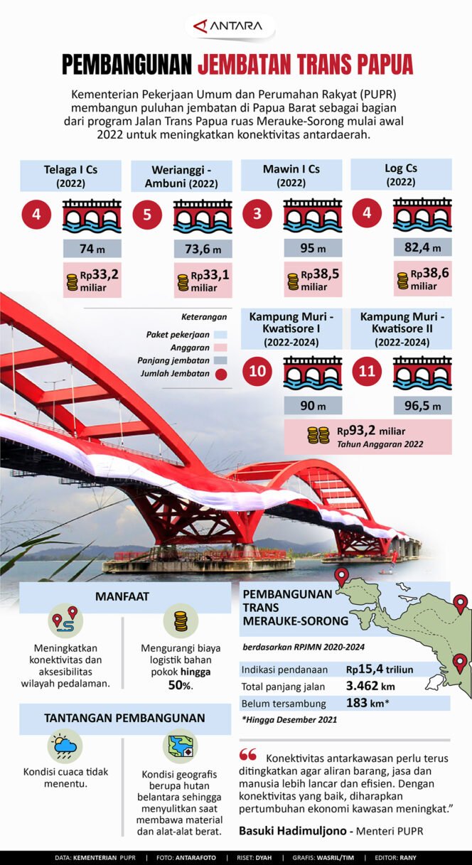 
					Pembangunan jembatan Trans Papua