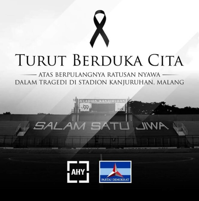
					Tak Ada Sepakbola Seharga Nyawa Manusia, AHY Berduka Atas Tragedi Kanjuruhan