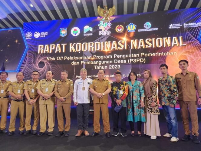 
					Wakil Bupati Tana Tidung, Hendrik didampingi Kabid Pemdes Ardiansyah, menghadiri rapat Koordinasi Nasional Kick Off Pelaksanaan Program Penguatan Pemerintahan dan Pembangunan Desa (P3PD) Tahun 2023 di Jakarta (11/7)