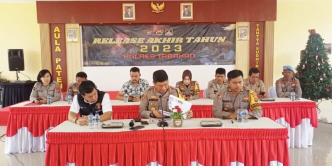 
					Release Akhir Tahun 2023 Polres Tarakan. Foto: fokusborneo.com