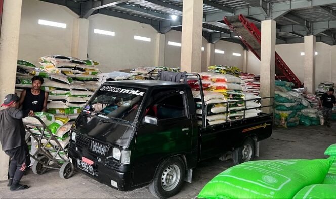 
					Stok beras di gudang CV. Cahaya Terang. Foto : Ist