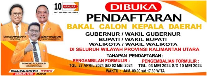 
					DPD Hanura Buka Penjaringan Bacalon Kepala Daerah se-Kaltara