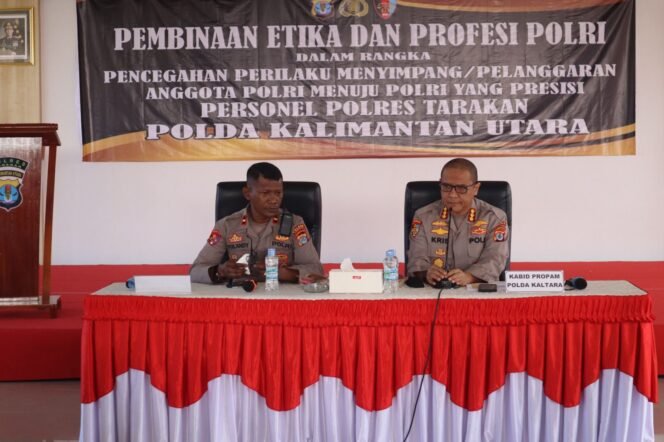 
					Kabid Propam Polda Kalimantan Utara (Kaltara) Kombes Pol. Krishadi Permadi, S.I.K, M.H,. memimpin pelaksanaan giat Gaktiblin dan Tes Urin Random kepada Personil Polres Tarakan, Rabu (15/05/24).