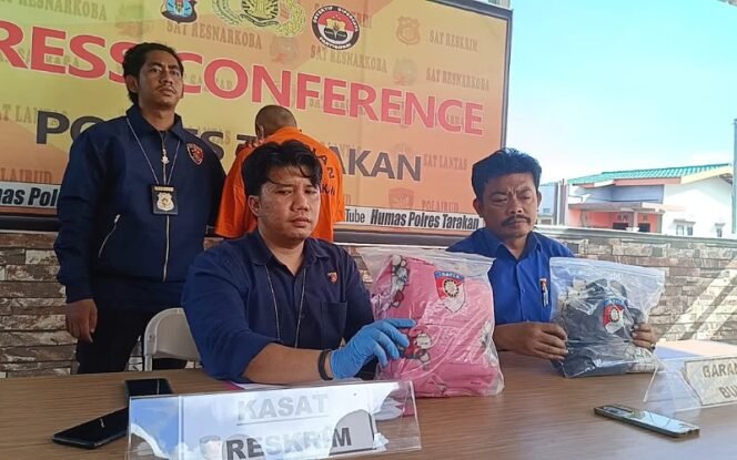 
					Kasat Reskrim Polres Tarakan AKP Randhya Sakthika Putra Gelar Press Release Tindak Pidana Pencabulan. Foto: ist