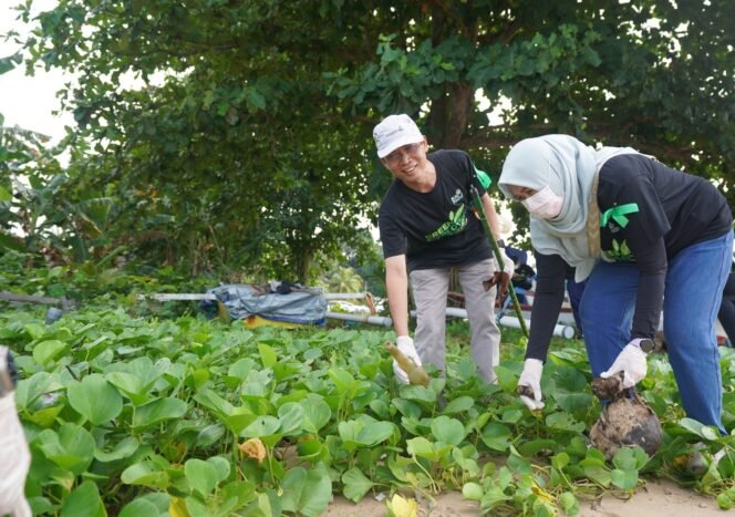 
					Volunteer PLN melaksanakan aksi bersih bersih Pantai Tepian Bandara bertepatan dengan momen 
hari lingkungan hidup sedunia, Jumat (07/6/24)