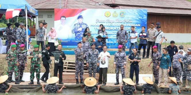 
					Panen Raya Ikan Patin di Kolam Ketahanan Pangan Mako Lantamal XIII. Foto: ist