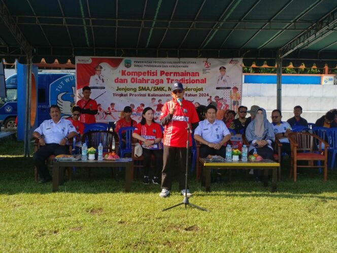 
					KOMPETISI : Disdikbud Kaltara melaksanakan Kompetisi Permainan dan Olahraga Tradisional antar SMA/SMK/MA dan sederajat Tingkat Provinsi Kaltara Tahun  2024.


