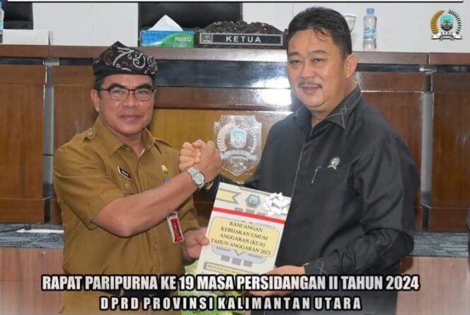 
					DPRD Provinsi Kaltara menerima penyerahan Nota KUA-PPAS TA 2025. Foto : Humas Setwan 