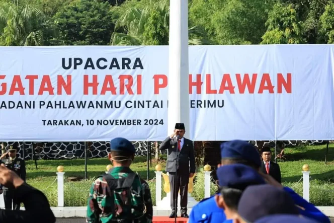 
					Pj. Wali Kota Tarakan, Dr. Bustan, S.E., M.Si., bertindak sebagai inspektur upacara Peringatan Hari Pahlawan ke-79, Minggu (10/11/2024).