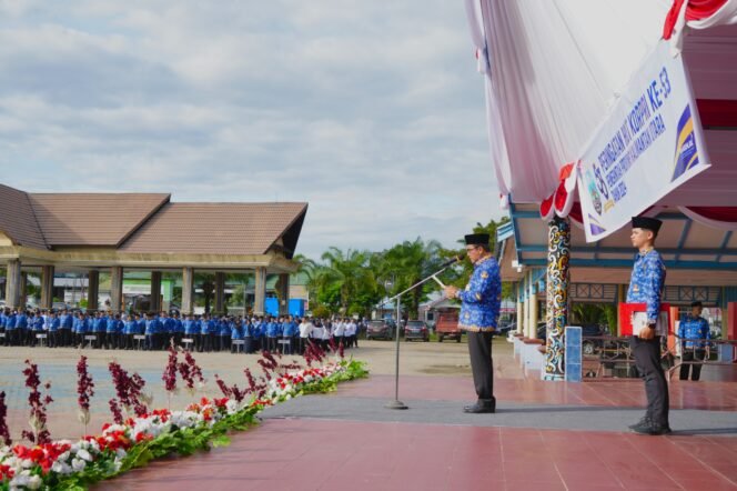 
					Sekretaris Provinsi (Sekprov) Kalimantan Utara (Kaltara), Dr. H. Suriansyah, M.A.P., memimpin Upacara Hari Ulang Tahun (HUT) ke-53 Korpri Tahun 2024 digelar di Lapangan Agathis, Senin (2/12) pagi. 