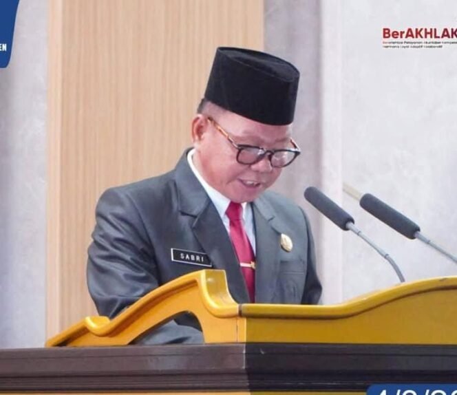 
					Wakil Bupati Tana Tidung, Sabri saat menyampaikan pidatonya dalam fokus realisasi visi misi pemerintah 5 tahun kedepan

