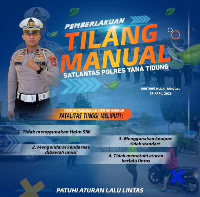 
					Polres Tana Tidung Mulai Berlakukan Tilang Manual
