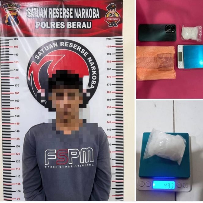 
					Polres Berau melalui Satuan Reserse Narkoba (Sat Resnarkoba) berhasil menangkap seorang pengedar narkoba berinisial MES (33) di Kelurahan Teluk Bayur, Kecamatan Teluk Bayur, pada Jumat, (9/52025).
