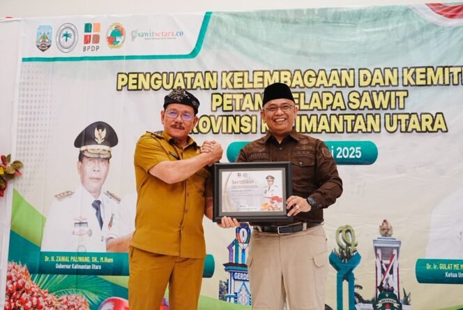 
					Pemerintah Provinsi (Pemprov) Kalimantan Utara (Kaltara) berkomitmen dalam mendorong kemajuan di semua bidang sektor, termasuk di sektor perkebunan kelapa sawit sebagai salah satu motor penggerak ekonomi daerah.