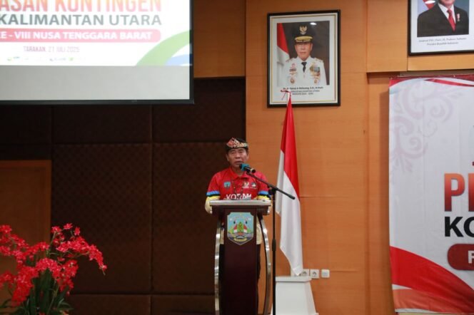 
					Gubernur Kalimantan Utara (Kaltara), Dr. H. Zainal A. Paliwang, S.H., M.Hum melepas secara resmi kontingen Komite Olahraga Masyarakat Indonesia (KORMI) Kaltara yang akan berlaga dalam Festival Olahraga Rekreasi Nasional (Fornas) VIII di Provinsi Nusa Tenggara Barat (NTB), 22 Juli 2025 hingga 1 Agustus 2025. 
