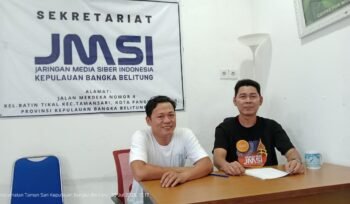 Ketua JMSI Babel, Supri bersama Sekretaris Wahyu Kurniawan