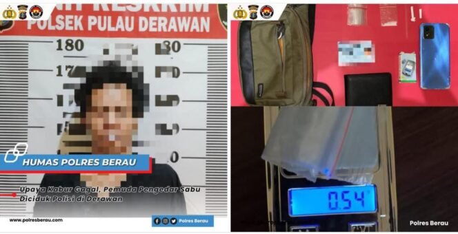
					Upaya seorang pria berinisial HY (30) untuk menghindari kejaran polisi akhirnya gagal setelah anggota kepolisian Polsek Pulau Derawan bersama tim Satresnarkoba Polres Berau berhasil menangkapnya di kawasan Kampung Tanjung Batu, Kecamatan Pulau Derawan, Kamis (26/6/2025) sore.