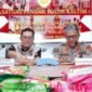 Press rilis pengungkapan tindak pidana perlindungan konsumen beras tidak sesuai klaim kemasan di Mapolda Kaltim, Selasa (29/7/2025).