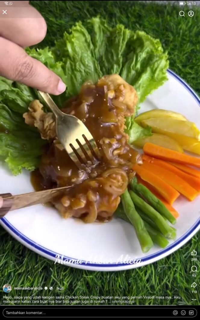 
					Chicken Steak Crispy Viral Kembali! Resep dari Mama Akbar Alicia Cocok untuk Sarapan dan Ide Jualan Kekinian