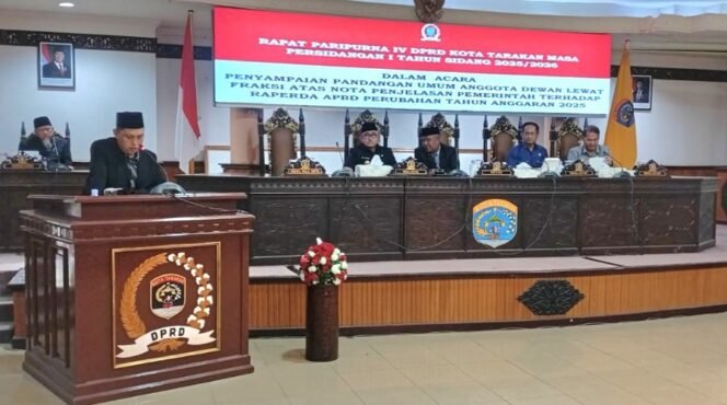 
					Rapat paripurna DPRD Kota Tarakan pandangan umum fraksi. Foto: ist