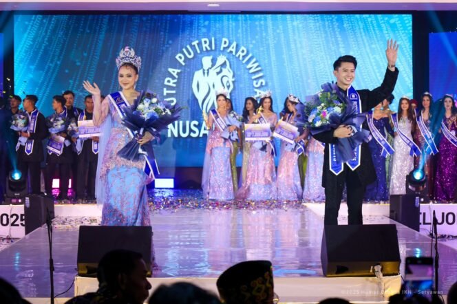 
					Pemenang pemilihan Putra-Putri Pariwisata Nusantara 2025 atas nama Raudah (Kalimantan Selatan) dan M. Ridho Maulana (Kalimantan Selatan).