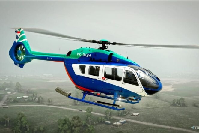 
					Helikopter dengan kode penerbangan PK-RGH dilaporkan hilang kontak dalam penerbangan dari Kabupaten Kotabaru, Kalsel dengan tujuan Palangkaraya, Kalteng, Senin (1/9/2015). (Foto: Flightsim.to)