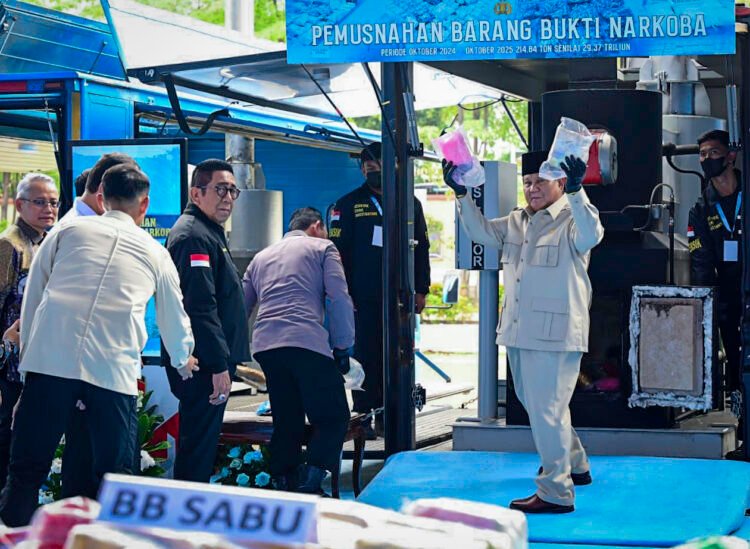 Presiden Prabowo Musnahkan Barang Bukti 214,84 Ton Narkoba Senilai Rp29,37 Triliun
