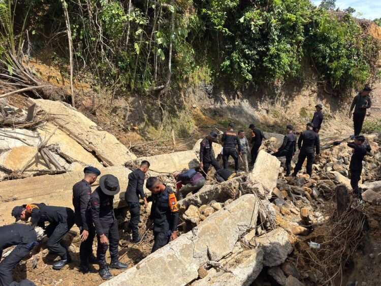 Brimob Polda Kaltara Bangun Ulang Jembatan Roboh di Tapal Batas Sebatik, Kapolda Tinjau Langsung Progres Pekerjaan