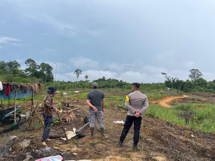 Dukung Ketahanan Pangan, Bhabinkamtibmas Desa Siva Rahayu Cek Lahan Jagung Warga