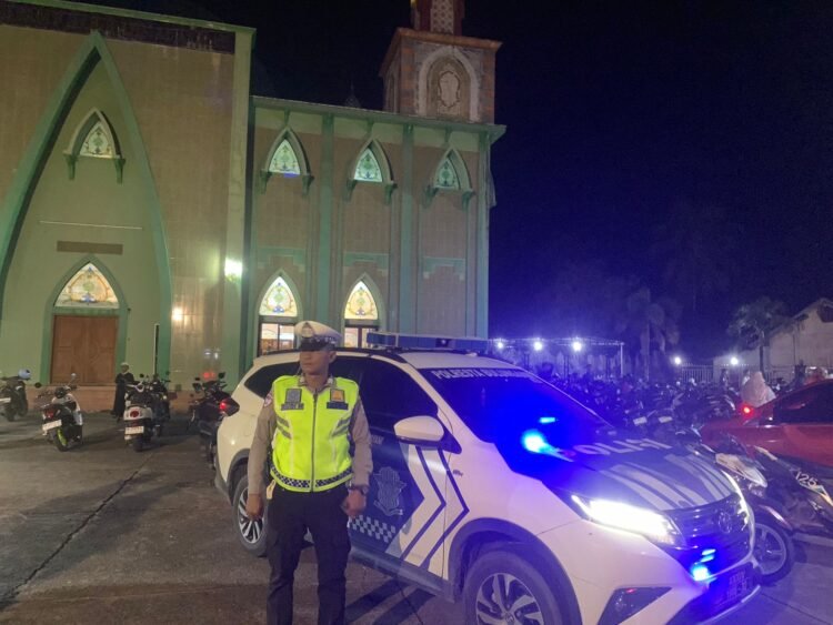 Satlantas Polresta Bulungan Patroli dan Atur Lalu Lintas di Sejumlah Masjid Selama Ramadhan