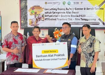 Perkuat Pendidikan Vokasi, SMKN 3 Tenggarong Terima Bantuan Komponen Alat Berat dan Safety Center dari United Tractors