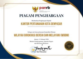 Kantah Kota Denpasar Raih Predikat WBBM, ATR/BPN Tambah Deretan Satker Berintegritas