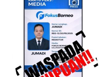 Waspada Penipuan Catut Nama Redaktur Fokusborneo.com, Pelaku Gunakan ID Card Palsu