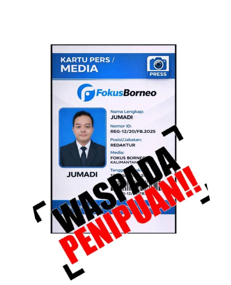Waspada Penipuan Catut Nama Redaktur Fokusborneo.com, Pelaku Gunakan ID Card Palsu