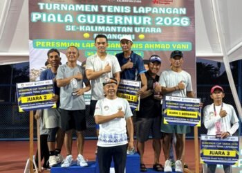Turnamen Tenis Piala Gubernur Kaltara 2026 Resmi Ditutup, Sekprov Raih Juara 1 GPA KU 100 Tahun