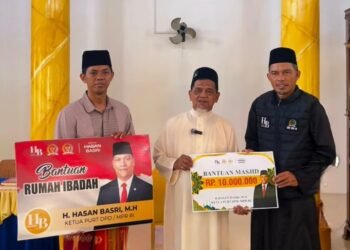 Dukung Kemakmuran Rumah Ibadah, Hasan Basri Salurkan Bantuan Rp10 Juta untuk Masjid Jami’ Hidayatullah