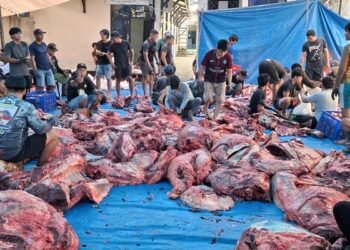 Masjid LDII Nur Hasan Karang Anyar Sembelih 58 Hewan Kurban, Bagikan 1.500 Paket Daging Tanpa Kupon 