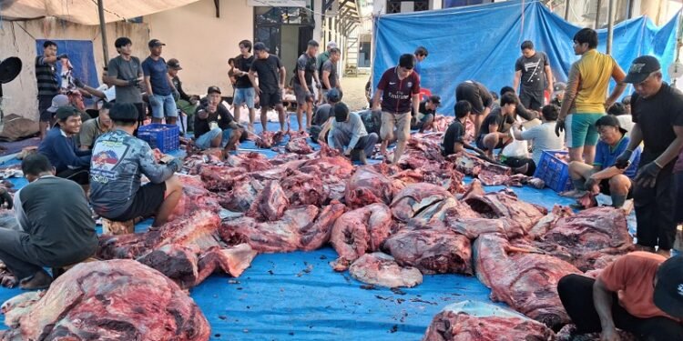 Masjid LDII Nur Hasan Karang Anyar Sembelih 58 Hewan Kurban, Bagikan 1.500 Paket Daging Tanpa Kupon 