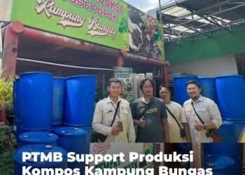 Dukung Pengolahan Kompos, PTMB Salurkan Drum dan Ember ke Kampung Bungas