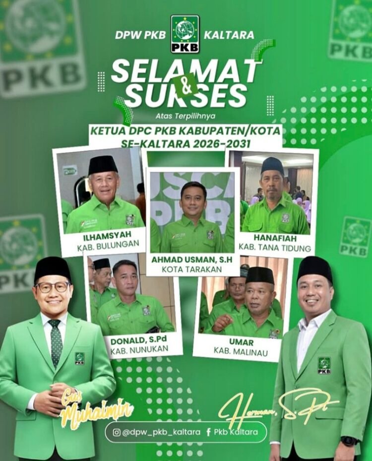 Sah! Ini Daftar Nahkoda Baru DPC PKB Kabupaten/Kota se-Kaltara 