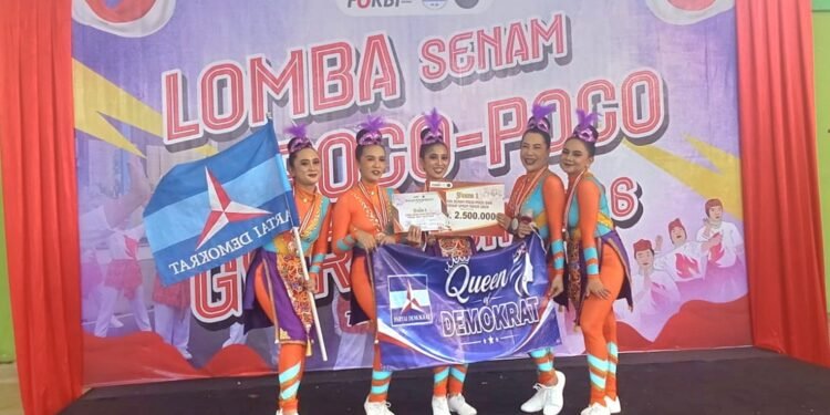 Tampil Memukau, Tim Queen of Demokrat Raih Juara 1 Lomba Senam Poco-Poco FOKBI Tarakan