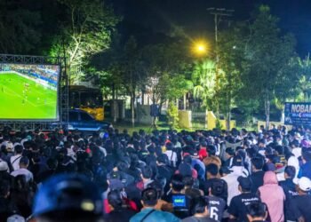 Nobar Semifinal Makin Semarak, Kodim 0907 Tarakan Perkuat Suasana Guyub