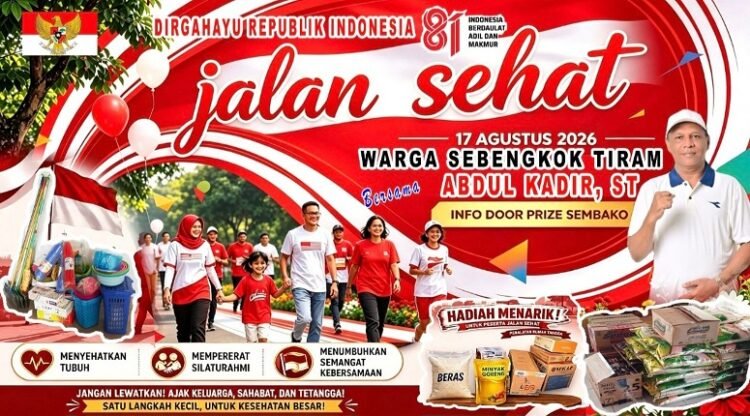 Semarakkan HUT ke-81 RI, Abdul Kadir Ajak Warga Sebengkok Ikuti Jalan Sehat Kemerdekaan