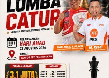 Semarak Kemerdekaan RI ke-81, PKS Nunukan – Sahabat Nasir Kembali akan Gelar Turnamen Catur