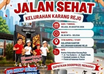 Meriahkan HUT ke-81 RI, Barokah Bersama Kelurahan Karang Rejo Gelar Jalan Sehat Kebersamaan