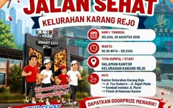 Meriahkan HUT ke-81 RI, Barokah Bersama Kelurahan Karang Rejo Gelar Jalan Sehat Kebersamaan
