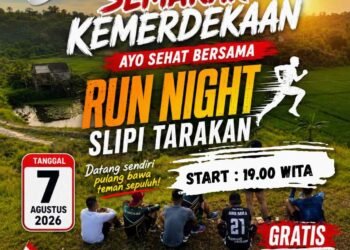 Run Night Slipi 2026: 600 Peserta Siap Lari Malam Rayakan HUT RI di Tarakan