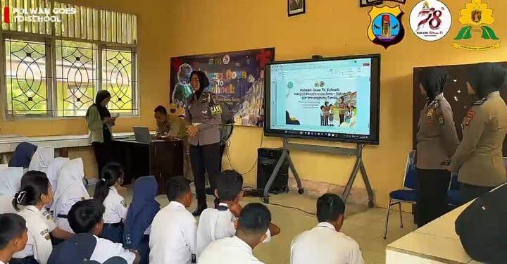 Polwan Polda Kaltara Goes To School, Edukasi Pelajar Jaga Diri dan Bijak Bermedia Digital